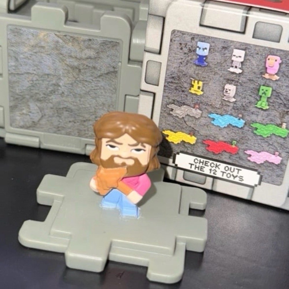 A Minecraft Movie X Mcdonalds happy meal 5 stone and garret collaboration toy